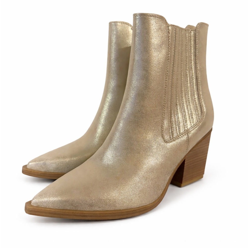 MIA PRARIE METALLIC POINTED TOE CHELSEA BOOT 8 1/2 - Picture 1 of 5